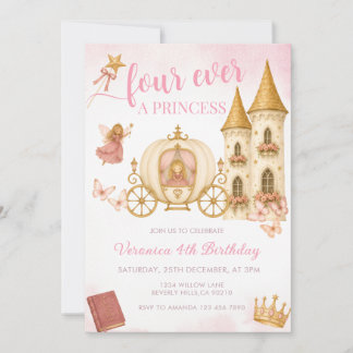 Verjaardagsuitnodiging voor altijd een prinses kaart