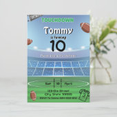 Verjaardagsuitnodiging voor American Football Touc Kaart (Staand voorkant)