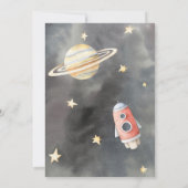 Verjaardagsuitnodiging voor astronaut in de ruimte kaart (Achterkant)