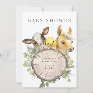 Verjaardagsuitnodiging voor baby 'Down on the Farm Kaart