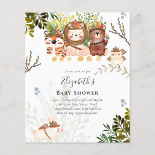 Verjaardagsuitnodiging voor baby jongen met Jungle Flyer