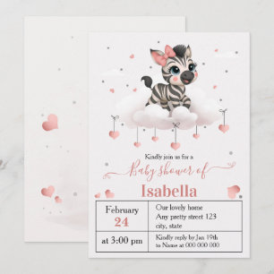 Verjaardagsuitnodiging voor babyshower met een sch kaart