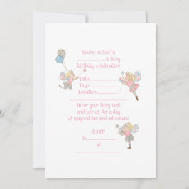 Verjaardagsuitnodiging voor blonde feeën kaart