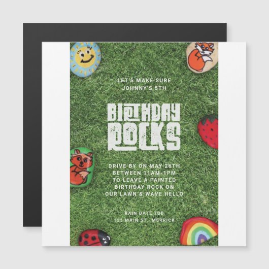 Verjaardagsuitnodiging voor Coronavirus Kids Magnetische Uitnodiging (Voorkant / Achterkant)