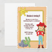 verjaardagsuitnodiging voor Cowgirl Kaart (Voorkant / Achterkant)
