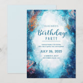 Verjaardagsuitnodiging voor Deep Zee Dreams Kaart (Voorkant / Achterkant)