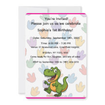 Verjaardagsuitnodiging voor Dinosaurus Kaart