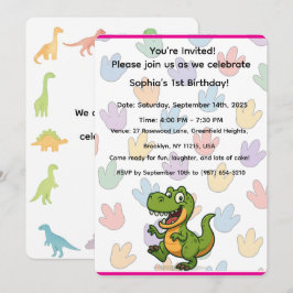 Verjaardagsuitnodiging voor Dinosaurus Kaart