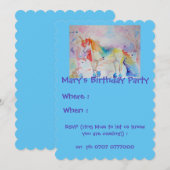 Verjaardagsuitnodiging voor een kind met regenboog kaart (Voorkant / Achterkant)