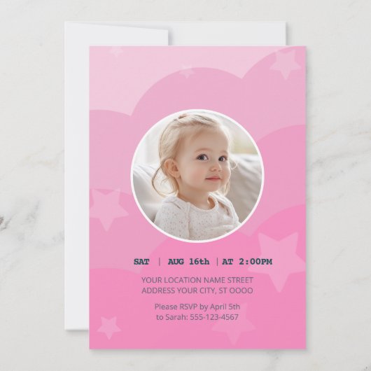 Verjaardagsuitnodiging voor een Lieve Eenhoorn Kaart (Achterkant)