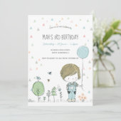 Verjaardagsuitnodiging voor een ondeugende peuterj kaart (Staand voorkant)