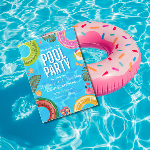 Verjaardagsuitnodiging voor een Pool Party Kaart