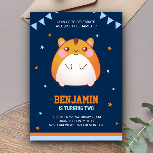 Verjaardagsuitnodiging voor een schattige hamster kaart