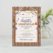Verjaardagsuitnodiging voor Halloween Ghost Spookt Kaart (Staand voorkant)