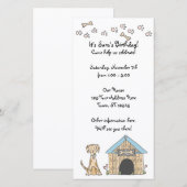 Verjaardagsuitnodiging voor honden (Voorkant / Achterkant)