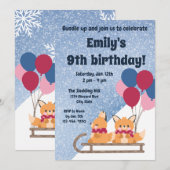 Verjaardagsuitnodiging voor honden sleeën kaart (Voorkant / Achterkant)