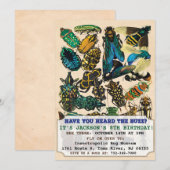 Verjaardagsuitnodiging voor insectenfeestje kaart (Voorkant / Achterkant)