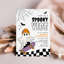 Verjaardagsuitnodiging voor jongens Spooky Hallowe