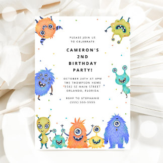 Verjaardagsuitnodiging voor kinderen Cute Little M Kaart