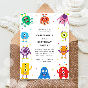 Verjaardagsuitnodiging voor kinderen Cute Little M Kaart
