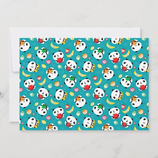 Verjaardagsuitnodiging voor kinderen - Cute Panda Kaart (Achterkant)