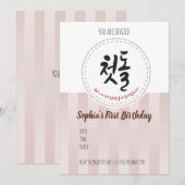 Verjaardagsuitnodiging voor Koreaan  Kaart (Voorkant / Achterkant)