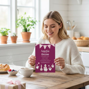 Verjaardagsuitnodiging voor Meisje Eend Kaart