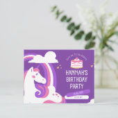 Verjaardagsuitnodiging voor meisjes briefkaart (Staand voorkant)