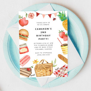 Verjaardagsuitnodiging voor picknick kaart