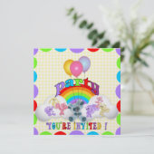 Verjaardagsuitnodiging voor Plushie Animal Kind Kaart (Staand voorkant)