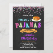 verjaardagsuitnodiging voor pyjama's en pannenkoek kaart (Voorkant)