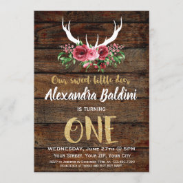 Verjaardagsuitnodiging voor rustieke herten kaart