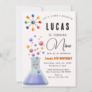 Verjaardagsuitnodiging voor Science Party Kaart