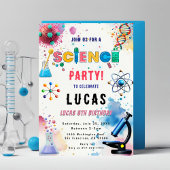 Verjaardagsuitnodiging voor Science Party Kaart