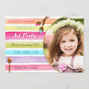 verjaardagsuitnodiging voor tekenende kunst Regenb Kaart