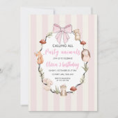 Verjaardagsuitnodiging voor Woodland Animals | Rus Kaart (Voorkant)