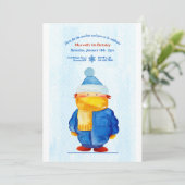 Verjaardagsuitnodiging winterweer kaart (Staand voorkant)