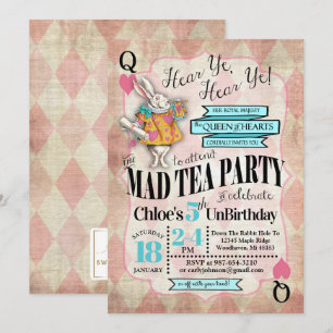 Verjaardagsuitnodigingen Alice in Wonderland Kaart