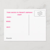 Verjaardagsuitnodigingen briefkaarten (Achterkant)