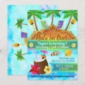 Verjaardagsuitnodigingen voor Beach Island Kaart (Voorkant / Achterkant)