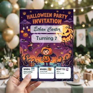 Verjaardagsuitnodigingen voor Halloween Aanpasbaar Kaart