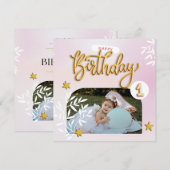 Verjaardagsuitnodigingen voor meisjes kaart (Voorkant / Achterkant)