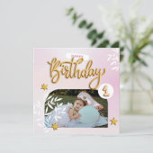 Verjaardagsuitnodigingen voor meisjes kaart (Staand voorkant)