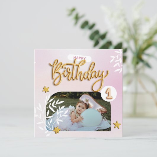 Verjaardagsuitnodigingen voor meisjes kaart (Staand voorkant)