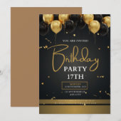 Verjaardagsuitnodigingskaart bewerkbaar  kaart (Voorkant / Achterkant)