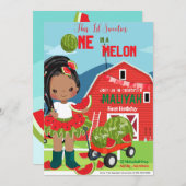 Verjaardagsuitnodigingskaart 'One In a melon' (Voorkant / Achterkant)