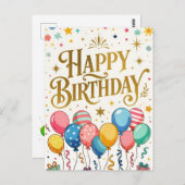 Verjaardagsviering Briefkaart (Voorkant / Achterkant)