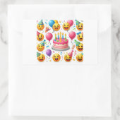 Verjaardagsviering Emoji Set Rechthoekige Sticker (Tas)