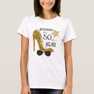 Verjaardagsviering Goud & Zwart Gepersonaliseerd T-shirt