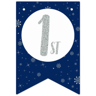 Verjaardagsvlaggen - Jongen 1e Verjaardag Vlaggetjes